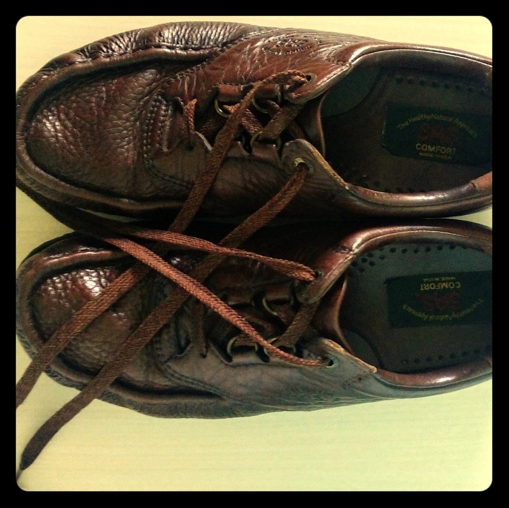 SAS Oxfords Men 10 N Brown Leather Lace Up Shoe US